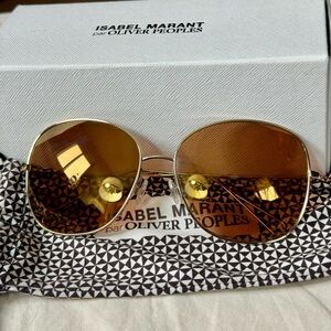 Isabel Marant x Oliver Peoples Gold Aviator Daria Sunglasses Amber Lens w/ Box